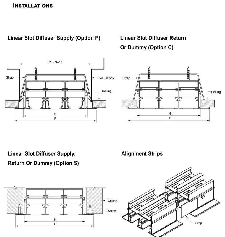 Linear Slot Diffuser Supply, Return